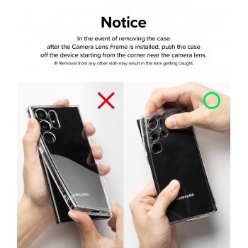 Samsung Galaxy S23 Ultra Camera Lens Frame Glass -  Black