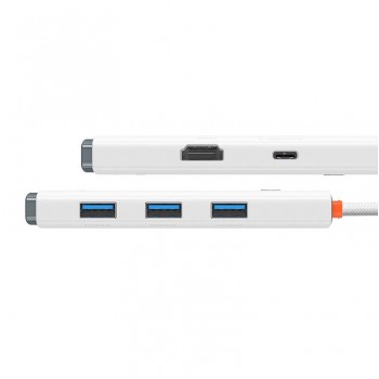 Baseus Lite Series 5in1 Hub USB-C to 3x USB 3.0 + USB-C + HDMI - white