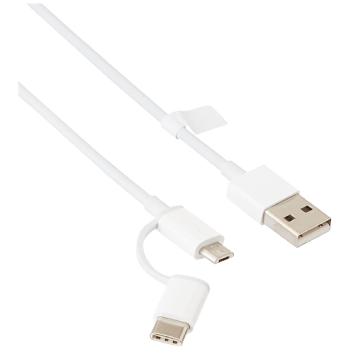 Xiaomi Mi USB Cable 2-in-1 (Micro USB and USB Type C) 30cm - White 