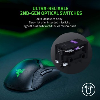 Razer Viper Ultimate - Light and Fast Ambidextrous Gaming Mouse (20,000 DPI Optical Sensor, Hyperspeed Wireless Technology, RGB Chroma) Black