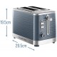 Russell Hobbs 24373 Grey Inspire 2 Slice Toaster, Wide Slot with Frozen, Cancel and Reheat Settings, High Gloss Chrome Accents, 1050 W