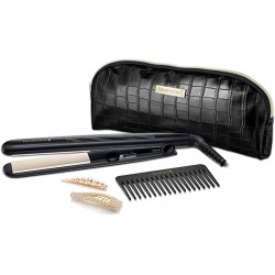 Remington Ceramic Style Edition Hair Straightener Gift Set - Includes Hair Comb, 2 x Clips and Storage Pouch - S3505GP, Black