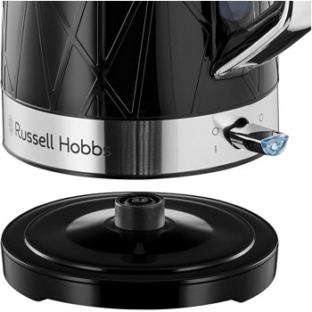 Russell Hobbs 28081 Structure Electric Kettle - Contemporary Design Cordless Kettle with Fast Boil and Boil Dry Protection, 1.7 Litre, 3000 W, Black