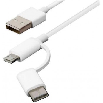 Xiaomi Mi USB Cable 2-in-1 (Micro USB and USB Type C) 1m - White 