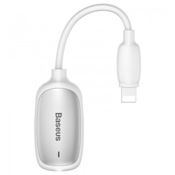 Baseus Converter L51 3-in-1 iP Male to Dual iP & 3.5mm Female Adapter - Silver-White