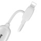 Baseus Converter L51 3-in-1 iP Male to Dual iP & 3.5mm Female Adapter - Silver-White