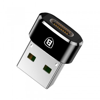 Baseus converter USB Male to Type-C Female Adapter Connector - Black