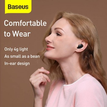 Baseus Earphone Bluetooth Encok WM01 Plus True Wireless - Black
