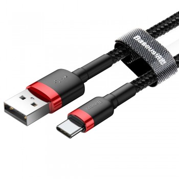 Baseus Cafule Cable durable nylon cord USB / USB-C QC3.0 2A 2M - Black/Red 