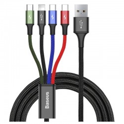 BASEUS RAPID SERIES 4-IN-1 DATA AND CHARGING CABLE - 1.2M - BLACK
