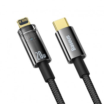 Baseus Explorer Series Auto Power-Off Fast Charging Data Cable Type-C to IP 20W 1m - Black
