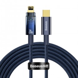 Baseus Explorer Series Auto Power-Off Fast Charging Data Cable Type-C to IP 20W 2m - Blue