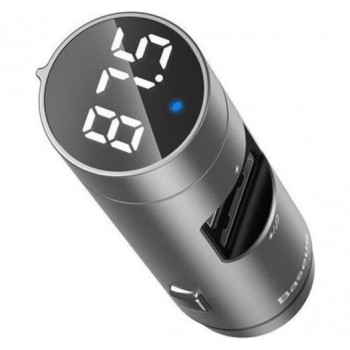 Baseus Car Charger Bluetooth Fm Transmitter Energy Column MP3 PPS QC 2xUSB 18W - Silver 
