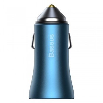 Baseus Golden Contactor Pro Fast USB Car Charger Type C / USB 40 W Power Delivery 3.0 Quick Charge 4+ SCP FCP AFC - Blue 