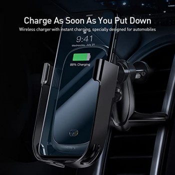 Baseus Rock-solid Electric Holder Wireless charger - Black