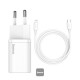 Baseus Super Si 1C fast charger USB Type C 20W Power Delivery + USB cable Type C - Lightning 1m - White