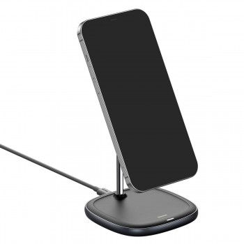 Baseus Wireless Charger Swan, iPhone 12 Magnetic Desktop Bracket, 15W - Black 