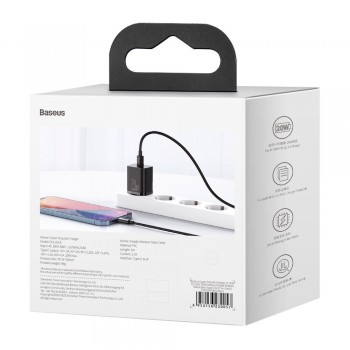 Baseus Super Si 1C fast charger USB Type C 20W Power Delivery + USB cable Type C - Lightning 1m - Black