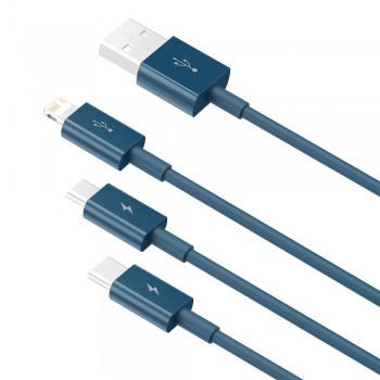 Baseus Superior Cable USB - Lightning / micro USB / USB Type 3,5 A 1,5m - Blue