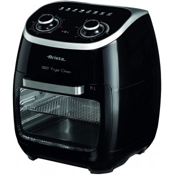 Ariete 4619, Electric Oven Air Fryer, Frying without oil and fats, 2000 Watt, 11 Liters, Max temperature 200 °, 3 Grids, Rotating Basket and Rotisserie, Internal Light - Black
