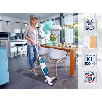 Leifheit Regulus Aqua PowerVac Battery-powered Suction Wiper, Vacuum And Wiper, Lightweight Wet Vacuum Cleaner With A Powerful 24 V, Cordless with 22 Minutes Battery Life, with Stand Function