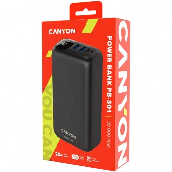 Canyon 30000 mAh Power Bank - Black (PB-301)