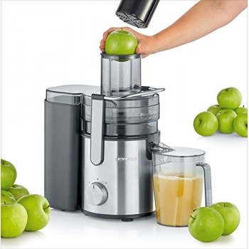 Severin Multi-Purpose Electric Juicer with 400 W of Power SEV3566, Brushed Stainless Steel-Black