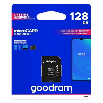 Goodram Micro SD Card + Adapter Memory Card 128 GB