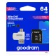 Goodram Micro SD Card, Card Adapter + Card Reader 64GB