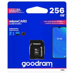 Goodram Micro SD Card + Adapter Memory Card 256 GB