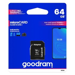 Goodram Micro SD Card + Adapter Memory Card 64 GB