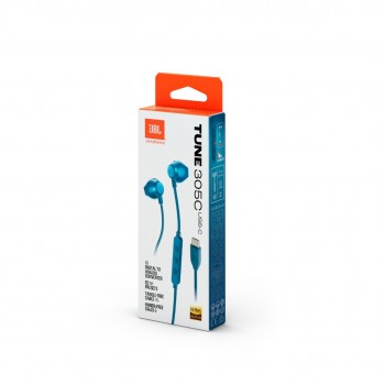 JBL Tune 305C (USB-C) Wired Earphones - Blue