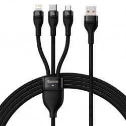 BASEUS ONE FOR THREE FAST CHARGING CABLE BLACK 1.5M