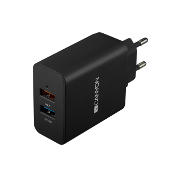 Canyon Powerful Technology Multi-USB Wall Charger, 2.4A H-07 - Black