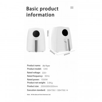 Xiaomi Onemoon OA5 Air Fryer 3.5L, 1500W - White