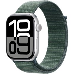 Apple Watch SE (2024) 40mm Starlight Aluminium Case with Lake Green Sport Loop