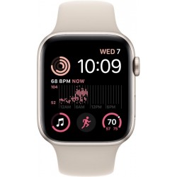 Apple Watch SE (2022) 40mm Silver Aluminum Case with Sport Band - Starlight