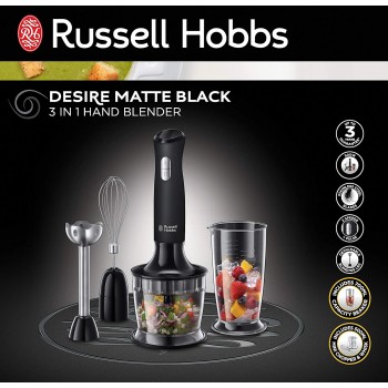 Russell Hobbs 24702 Desire 3 in 1 Hand Blender - Matte Black