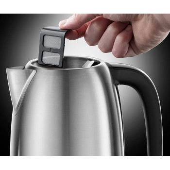 Russell Hobbs 23910 Adventure Brushed Stainless Steel Electric Kettle, Open Handle, 3000 W, 1.7 Litre [Energy Class A]