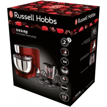 Russell Hobbs Desire Kitchen Machine, 1000W, Red