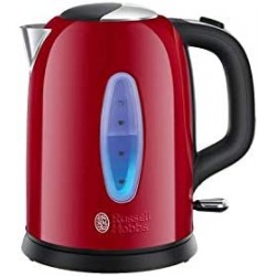 Russell Hobbs Worcester Kettle, 1.7L - Red Stainless Steel