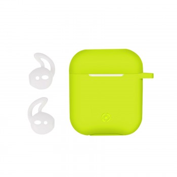 Celly Airpods 1st/2nd Generation Protective Case + Sport Hooks - Yellow 