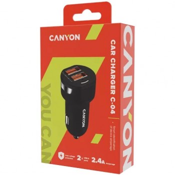 Canyon Dual USB Car Charger, 2.4A C-04