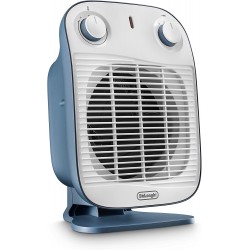 DeLonghi Vertical Edge Fan Heater - White/Blue