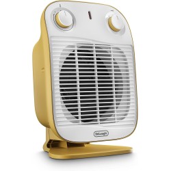 DeLonghi Vertical Edge Fan Heater - Yellow/White