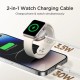 Joyroom S-IW012 2-in-1 iP Watch Magnetic Charger+30W Fast Charging Cable (USB-C) 1.5m - White