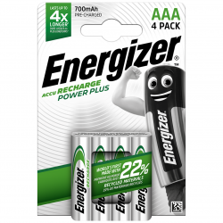 ENERGIZER RECHARGEABLE BATTERY AAA, RECHARGE EXTREME - 4 PACK
