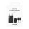Samsung 15W Power Adapter With USB Type C To USB Type C Cable Black