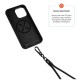 Universal FIXED NeckUni lanyard for phones with back cover, black