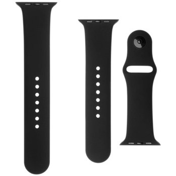 FIXED SILICONE STRAP SET FOR APPLE WATCH 42/44/45 MM, BLACK